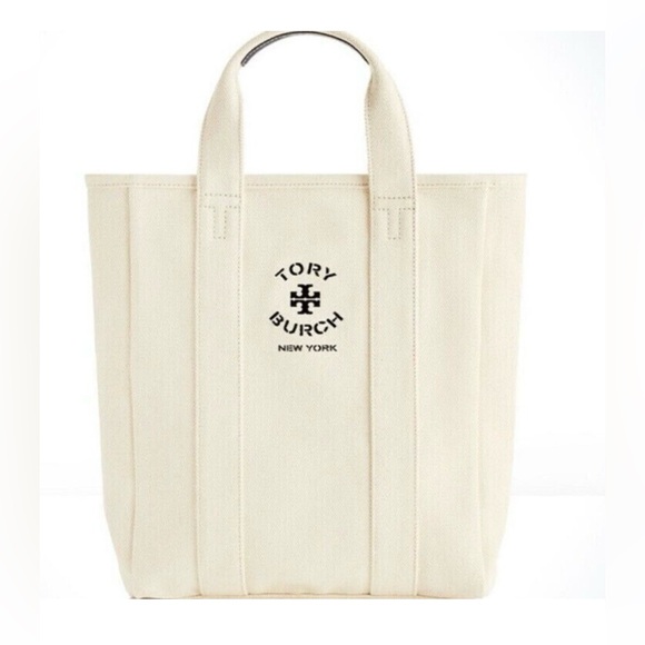 Tory Burch Mercer Canvas Logo Tote bag - Picture 2 of 11